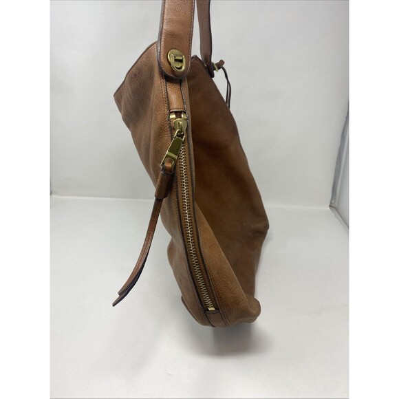 Fossil Maya Hobo Brown Leather Bag Shoulder Purse Cowhide Leather - Picture 3 of 9